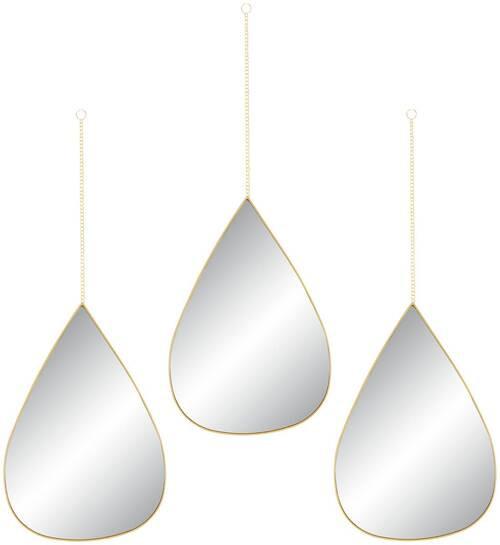 Spiegelset Milena in Goldfarben - Goldfarben, LIFESTYLE, Glas/Kunststoff (19/28/1,1cm) - Mömax