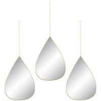 Spiegelset Milena in Goldfarben - Goldfarben, LIFESTYLE, Glas/Kunststoff (19/28/1,1cm) - Mömax