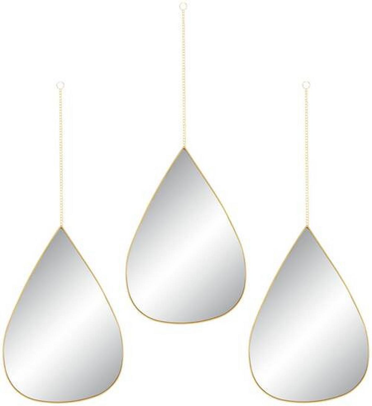 Spiegelset Milena in Goldfarben - Goldfarben, LIFESTYLE, Glas/Kunststoff (19/28/1,1cm) - Mömax