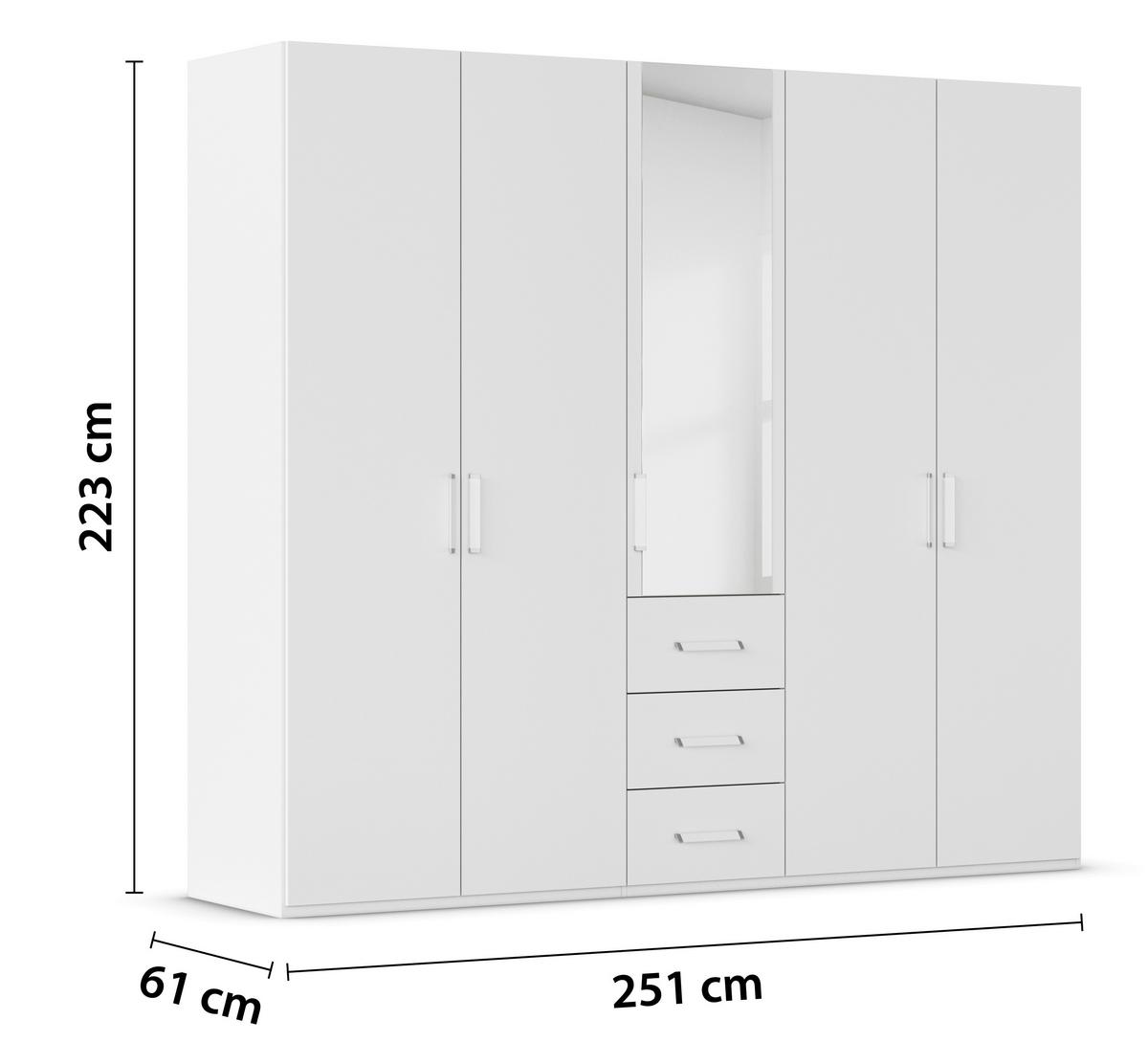 Omara S Klasičnimi Vrati Evelyn, Bela - bela, Design, umetna masa/steklo (251/223/60cm) - Novel