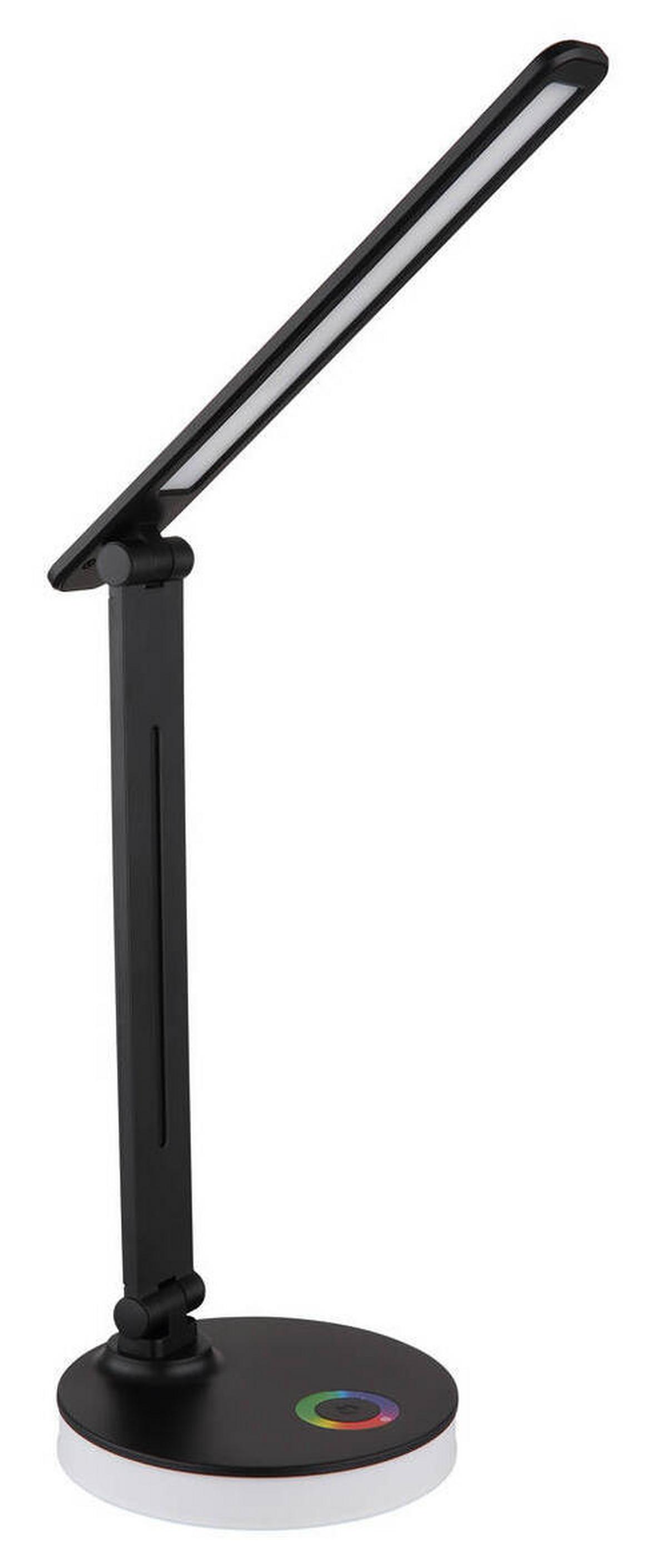 LED-Schreibtischleuchte Geraldo Schwarz max. 5 Watt - Opal/Schwarz, Design, Kunststoff (28/15/50cm) - Globo