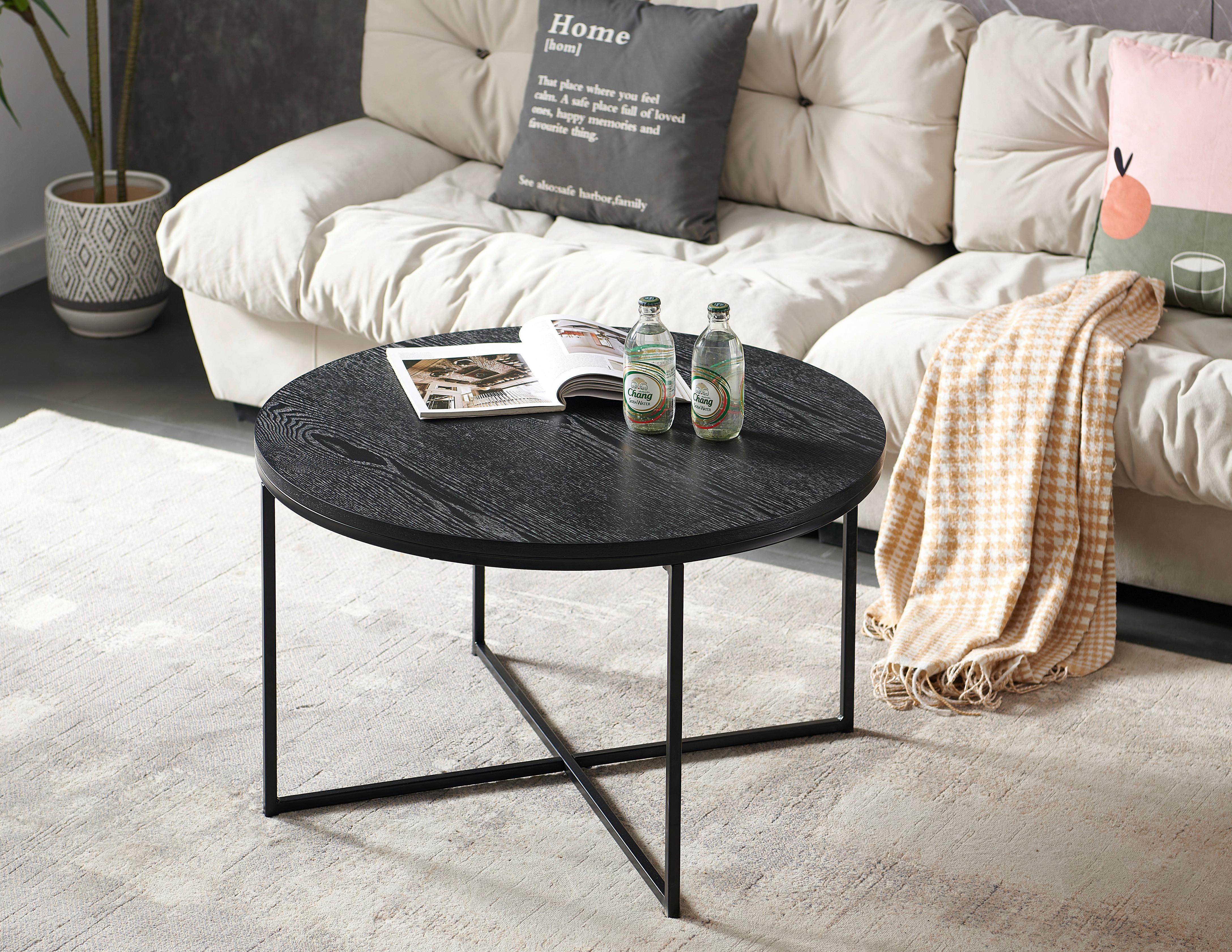 STOLIK KAWOWY TIMMY - czarny, Design, materiał drewnopochodny/metal (80/80/46cm) - Livetastic