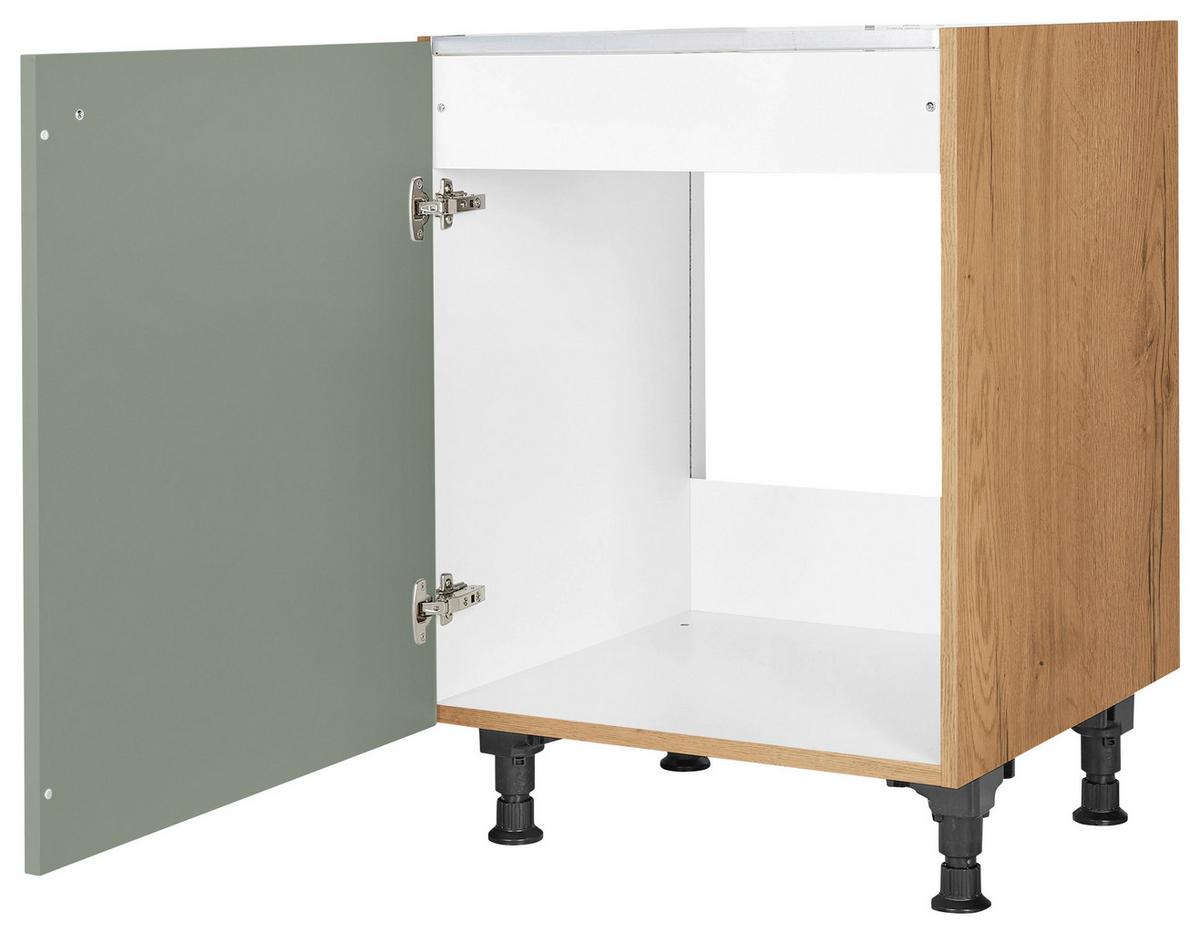 Spülenunterschrank Cascada Grün - Eichefarben/Schwarz, MODERN, Holzwerkstoff/Metall (60/87/56cm) - Nobilia