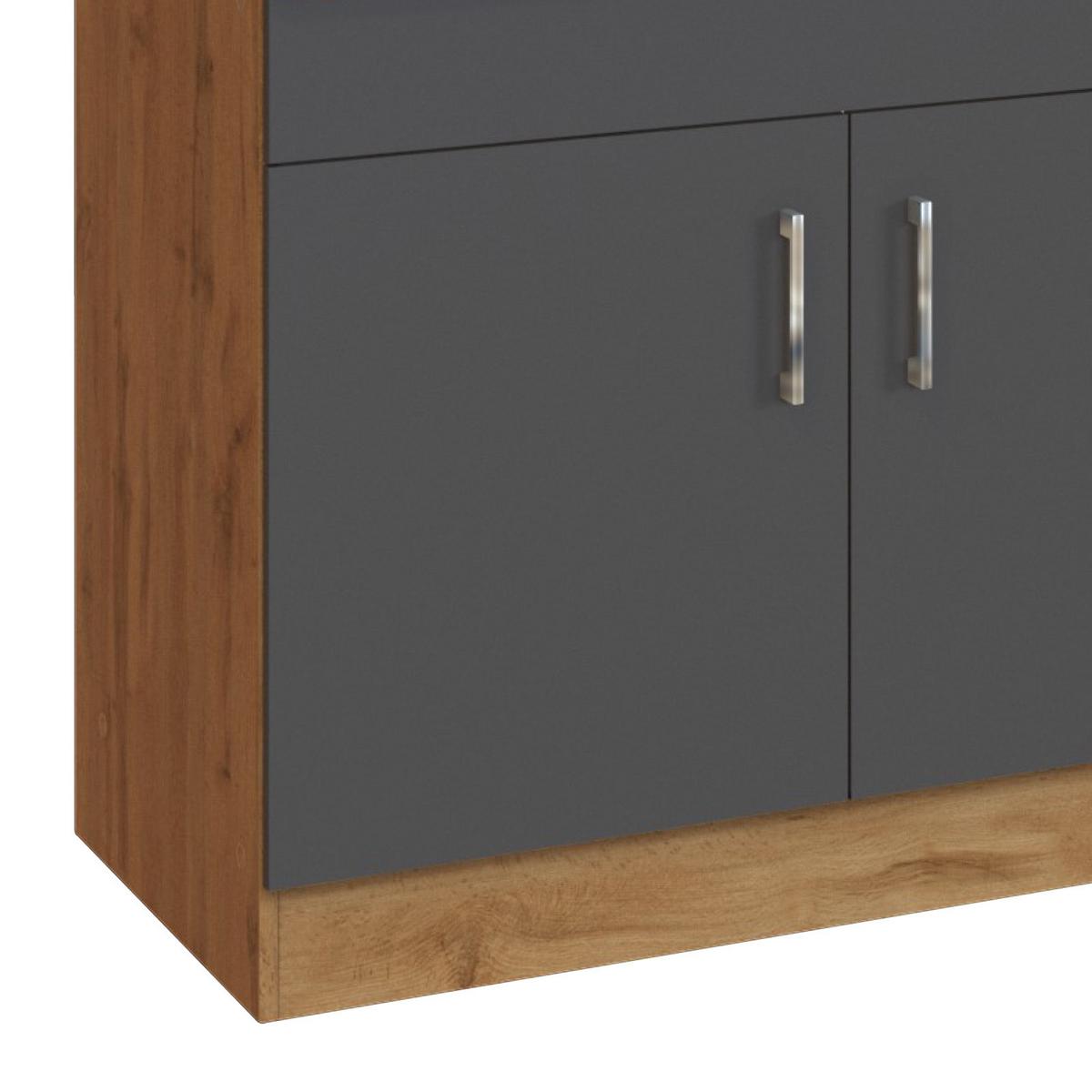 Küchenleerblock 'Sorrento' , Anthrazit - Chromfarben/Anthrazit, MODERN, Holzwerkstoff/Metall (210cm) - Held