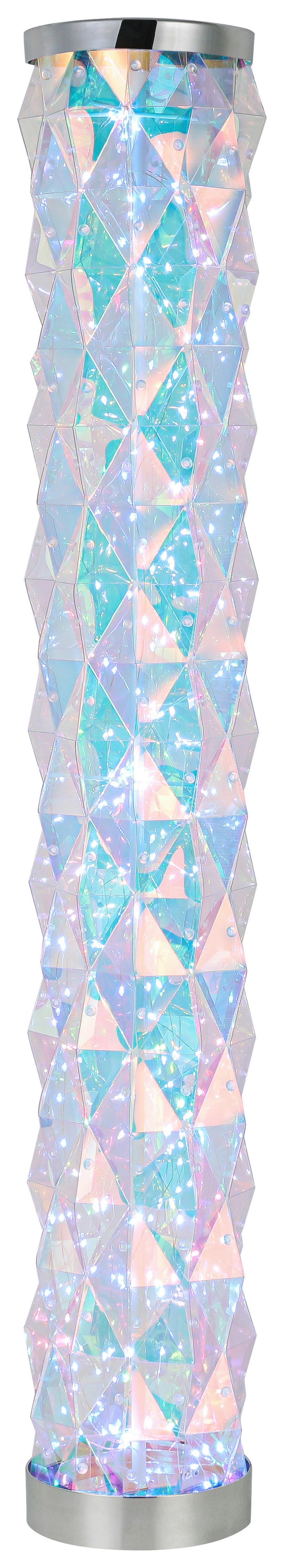 Stoječa Led-svetilka Gloria - barve kroma/prosojno, Moderno, umetna masa (17/97,5cm) - Mömax