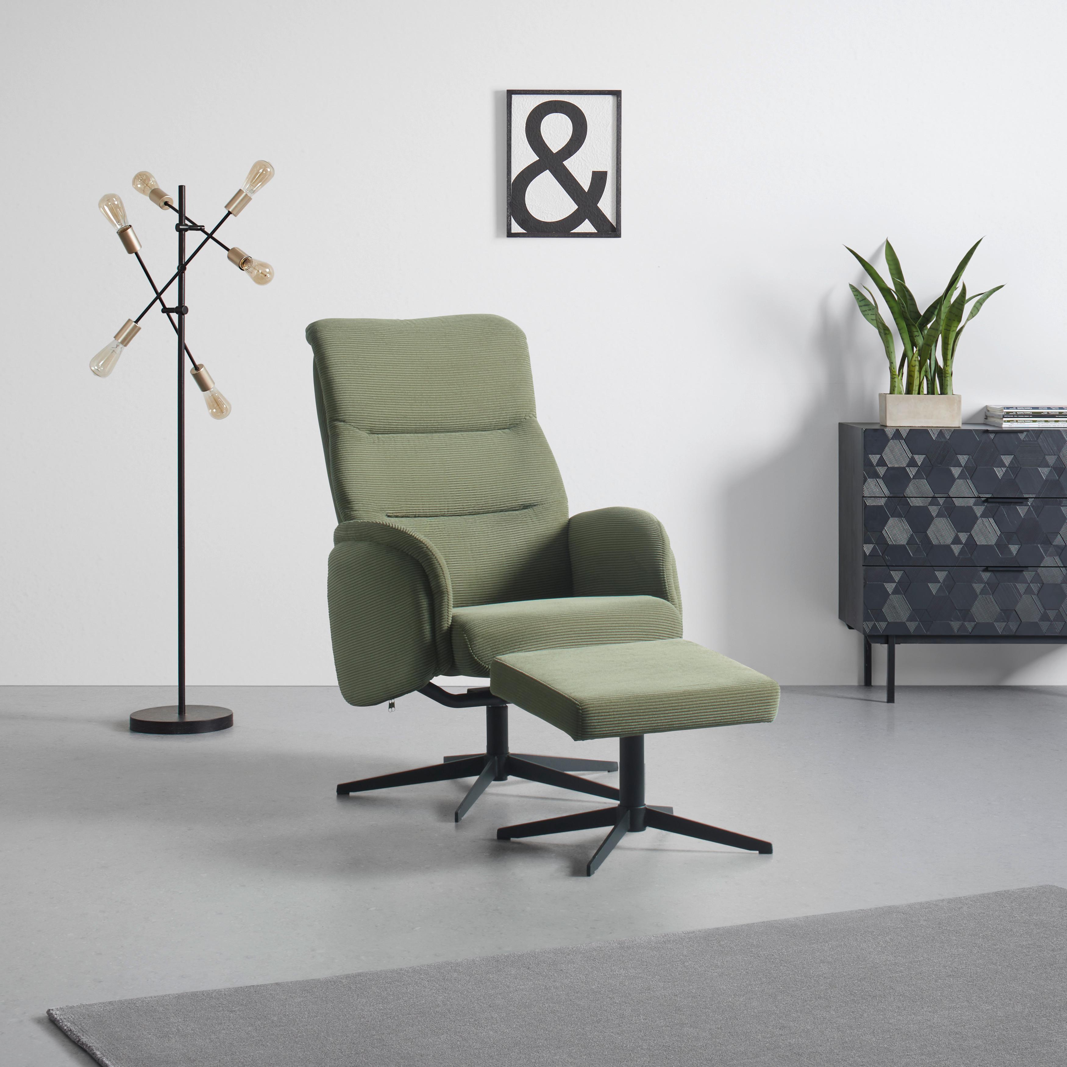 RELAXFÅTÖLJ STAR - grön/svart, Modern, metall/textil (72/105-94/91-114cm) - Mömax