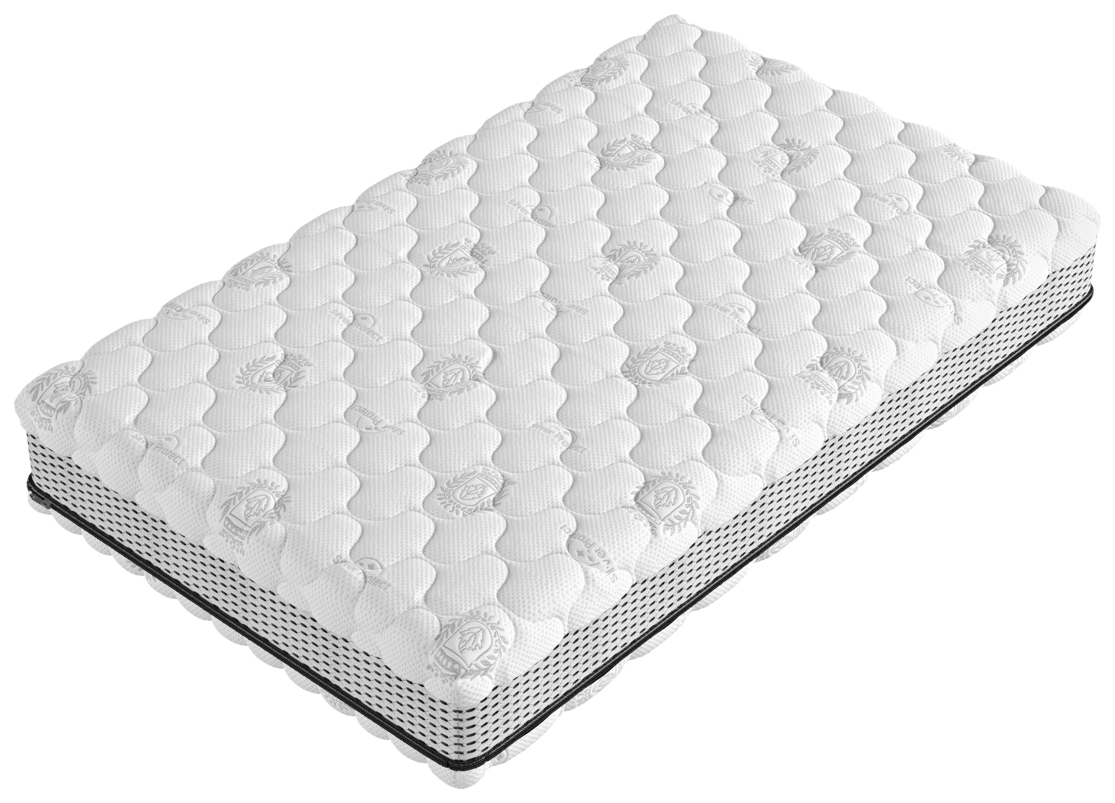 Viscomatratze Smarter H3/H2 ca. 120x210 cm Weiß,Schwarz - Schwarz/Weiß, Basics, Textil (120/210cm) - P & B
