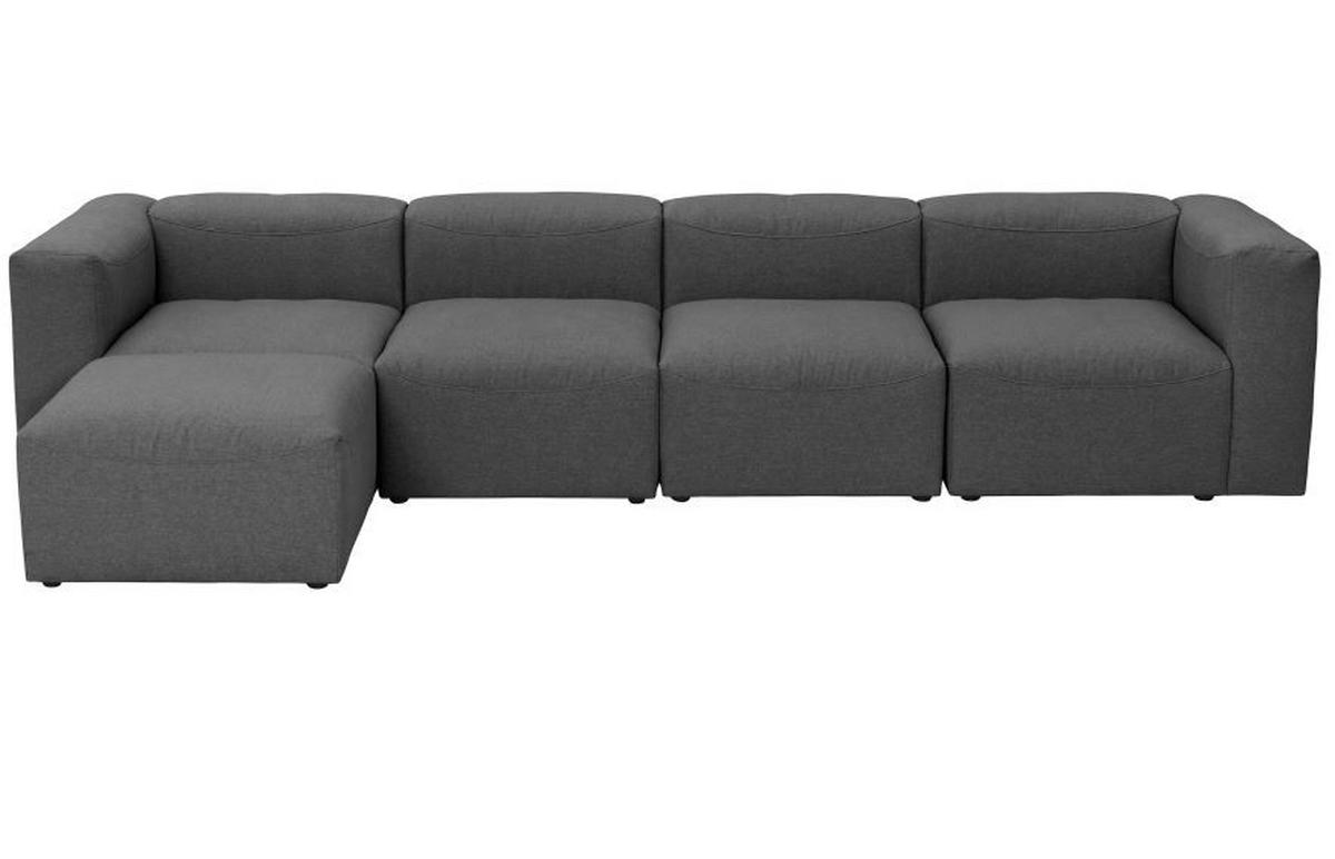 ECKSOFA LENA - Anthrazit, Design, Kunststoff/Textil (175/350cm) - Max Winzer