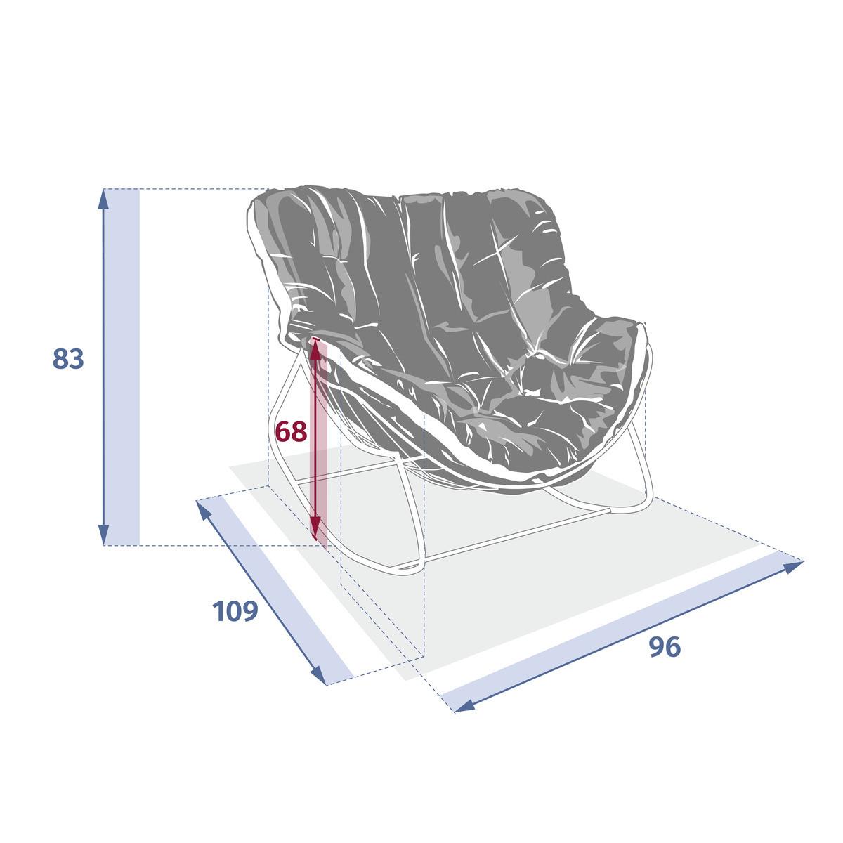 Fotoliu balansoar Paopao - gri, Basics, metal/textil (96/109/83cm)
