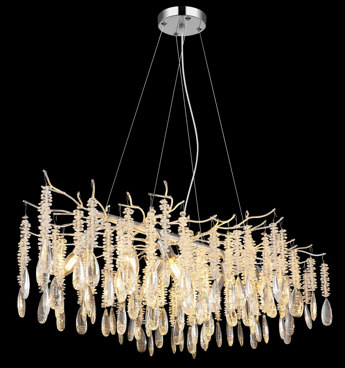 Viseća Svjetiljka Kinga - srebrne boje/prozirno, Design, staklo/metal (100/60/120cm) - Globo