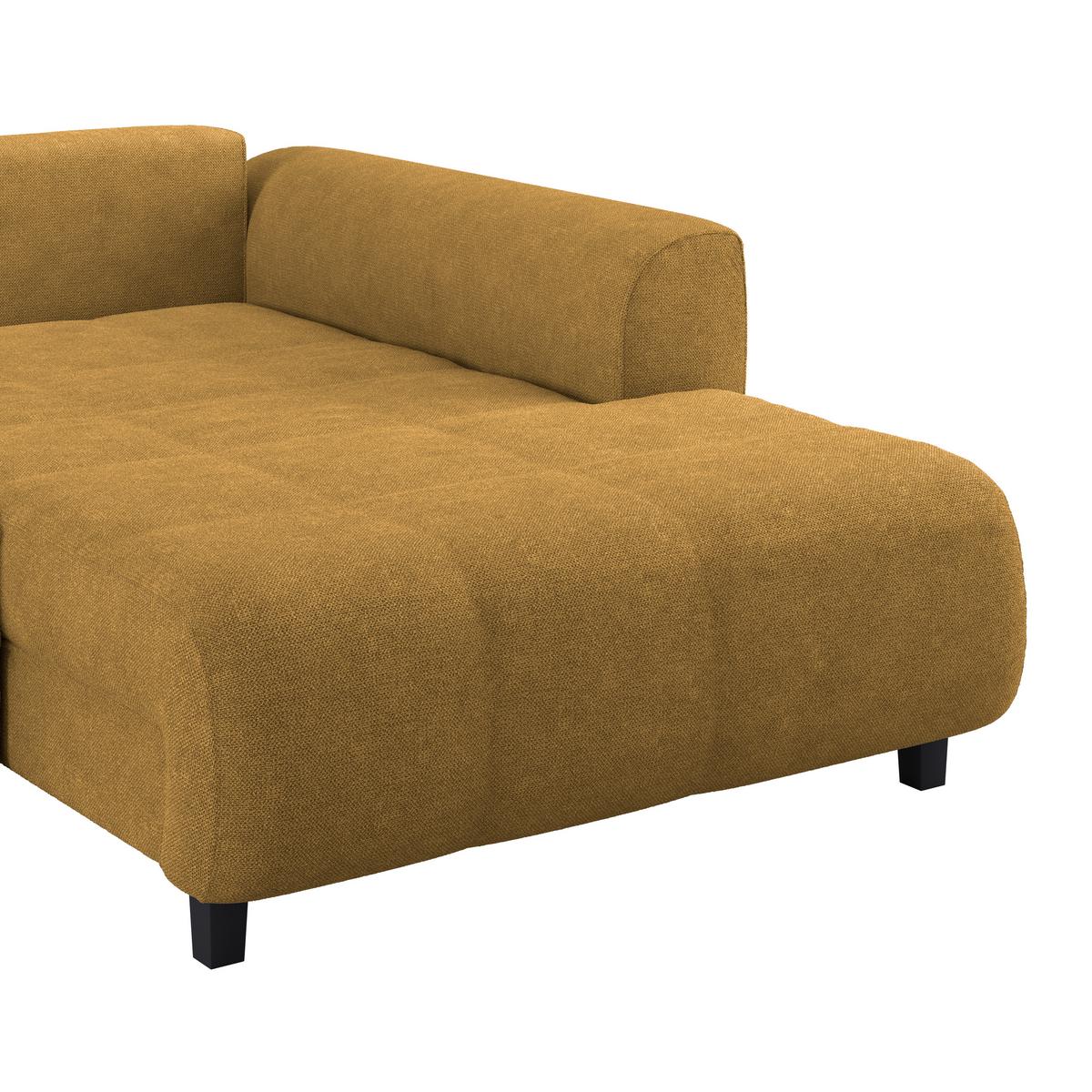 Kutna Garnitura Mendoza - siva/boje senfa, Design, tekstil/drvo (309/197cm) - Modern Living