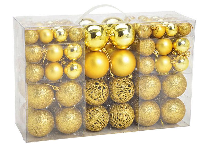 Christbaumkugel-Set Goldfarben 100-teilig - Goldfarben, Basics, Kunststoff (35,0/23,0/12,0cm)
