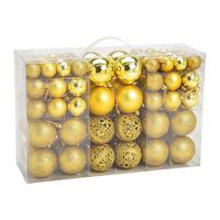 Christbaumkugel-Set Goldfarben 100-teilig - Goldfarben, Basics, Kunststoff (35,0/23,0/12,0cm)