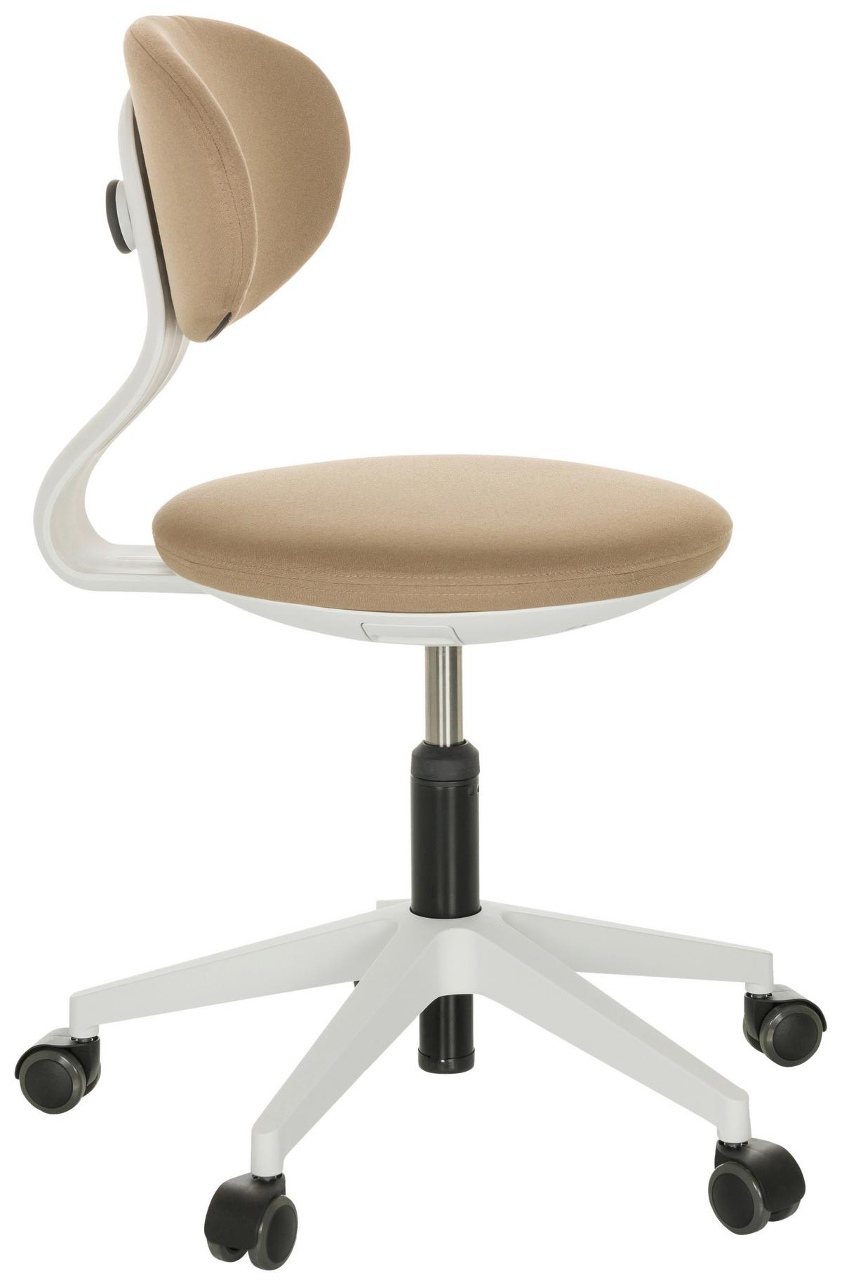 Jugenddrehstuhl Minimovo ca.42x66-87x52cm Beige - Beige/Weiß, Basics, Kunststoff/Textil (42/66-87/52cm) - MID.YOU