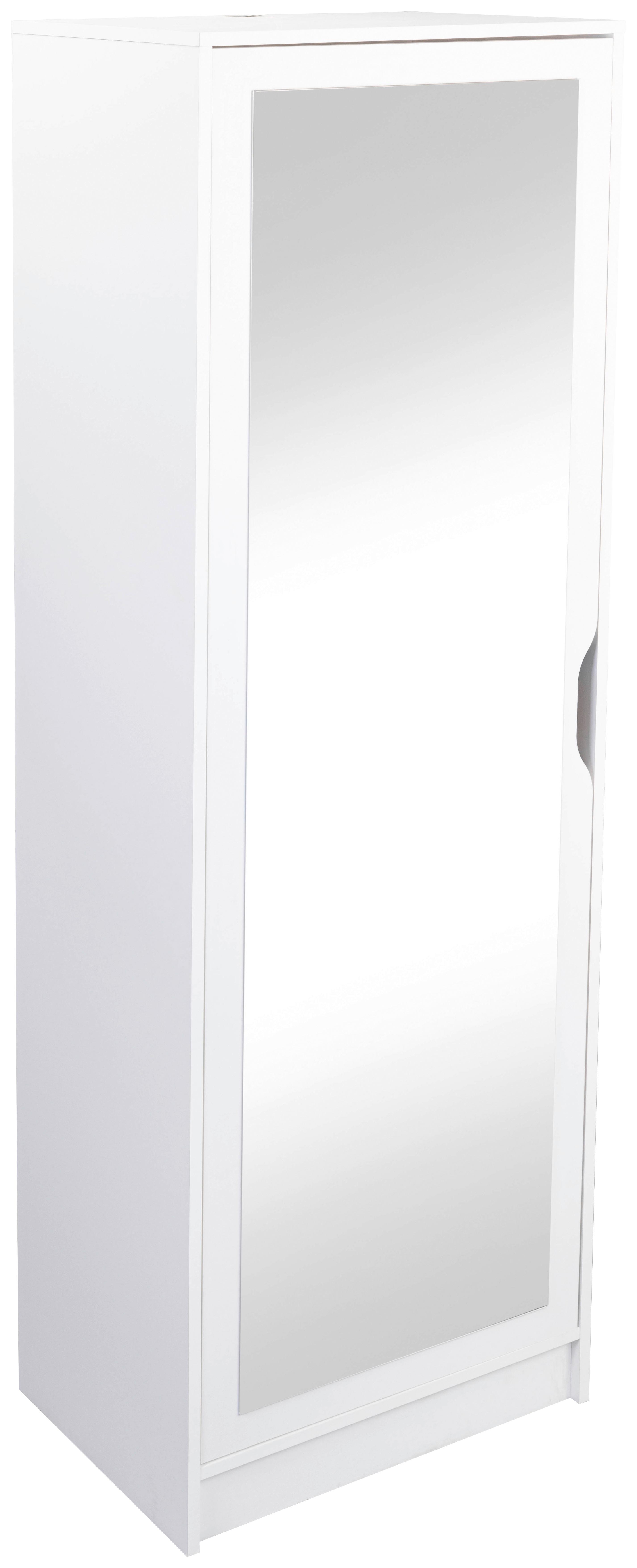 Schuhschrank Westphalen ca.58x190x40cm Weiß - Weiß, Design, Glas/Holz (58/190/40cm) - Livetastic