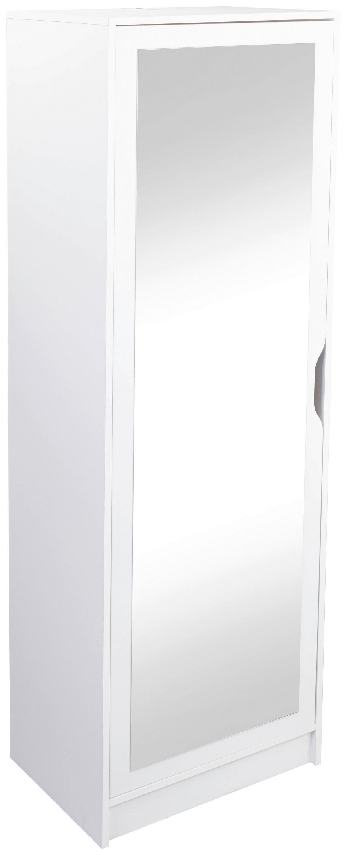 Schuhschrank Westphalen ca.58x190x40cm Weiß - Weiß, Design, Glas/Holz (58/190/40cm) - Livetastic