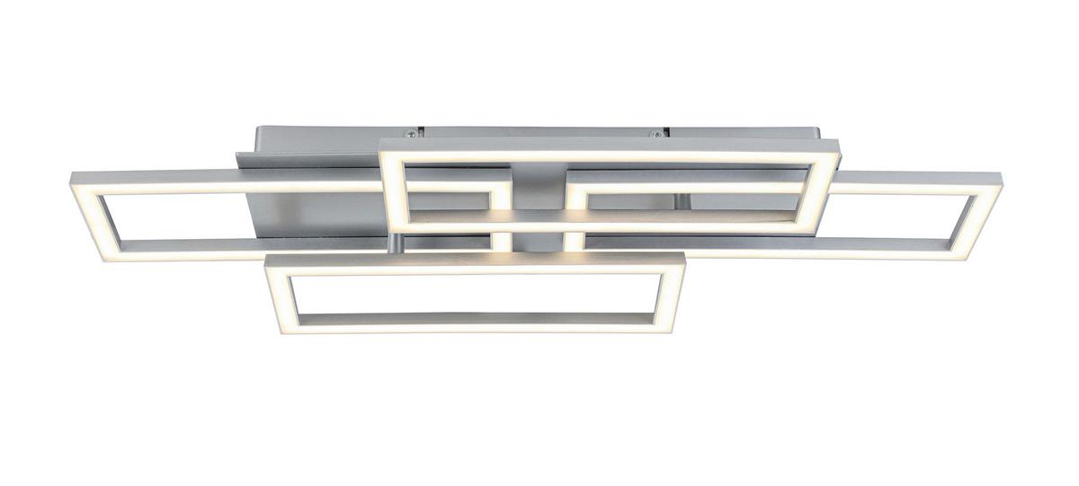 LED Mennyezeti Lámpa Mega - nikkelszínű/ezüstszínű, Modern, műanyag/fém (72/28,4/8cm) - Mömax