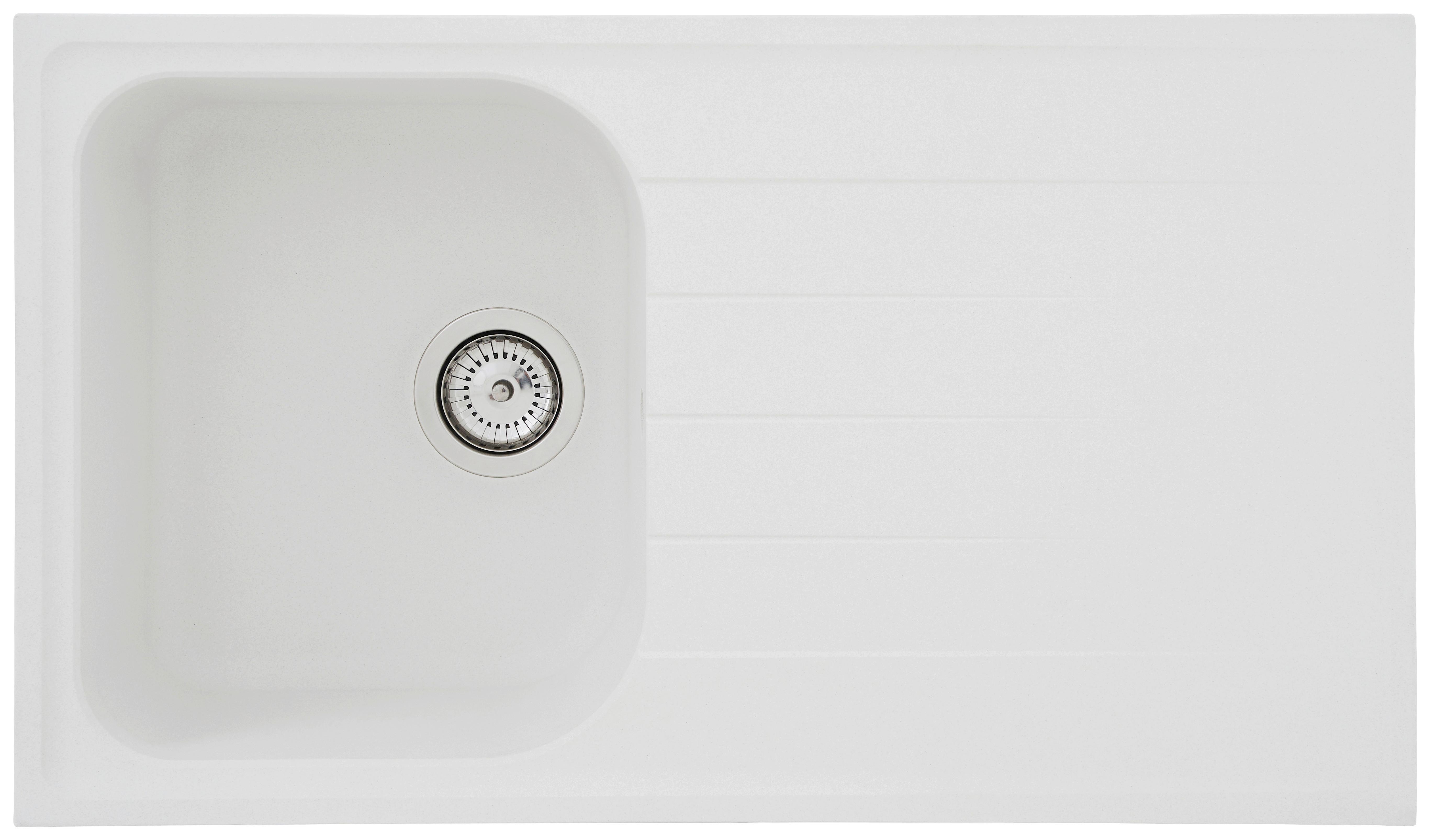 Grantispüle Orlando ca. 86x20,9x50 cm Weiß - Weiß, Trend, Stein (86/20,9/50cm) - Respekta