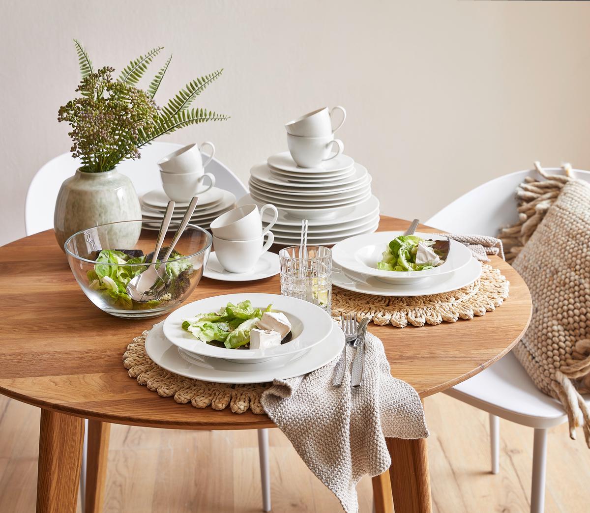 SERWIS OBIADOWO-ŚNIADANIOWY KAPRUN - biały, Basics, ceramika - Seltmann Weiden