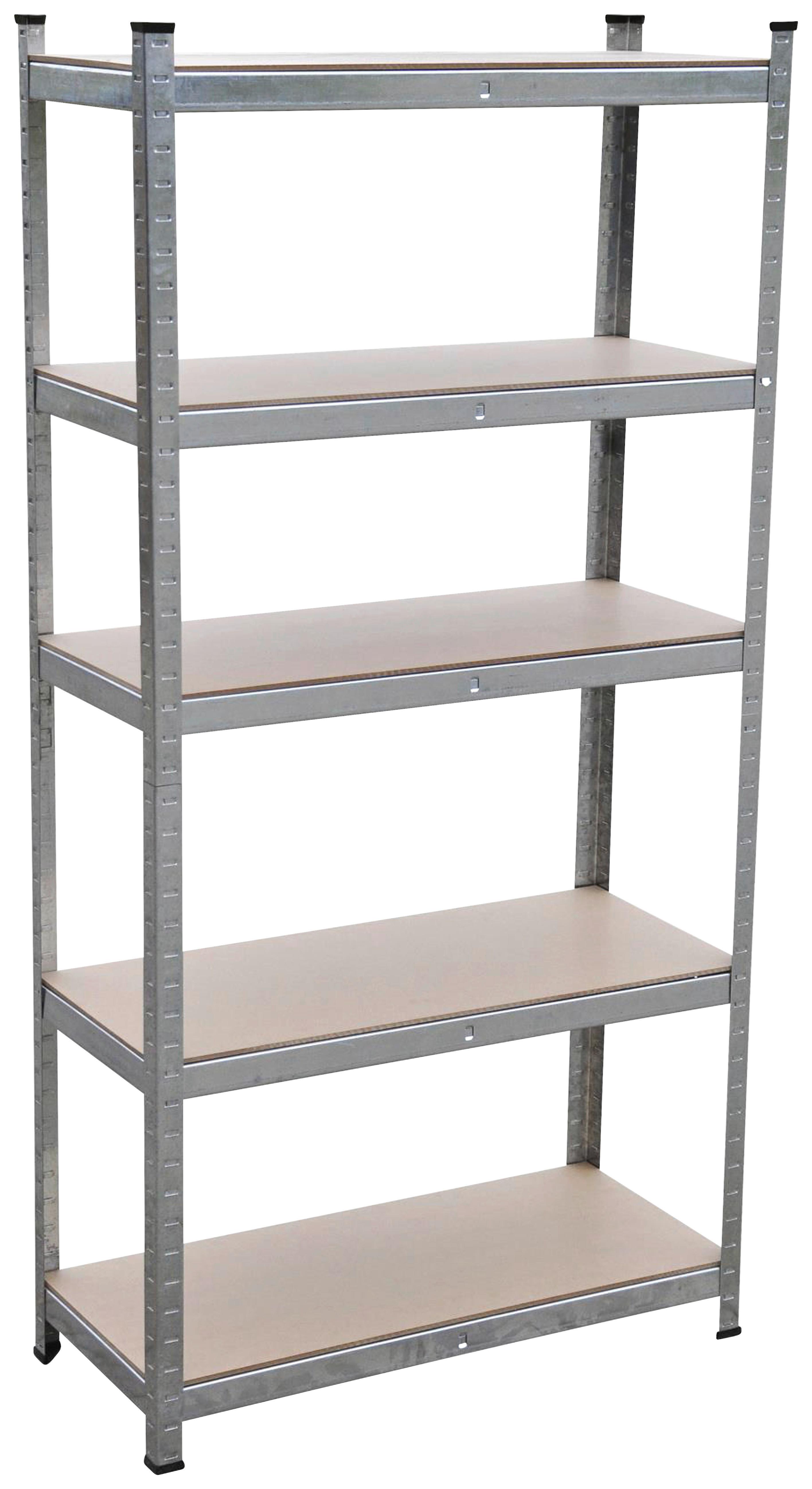 REGAŁ DO DUŻYCH OBCIĄŻEŃ 613-400862 - kolor srebrny, Konventionell, materiał drewnopochodny/metal (90/180/40cm) - Atrigo