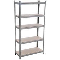 REGAŁ DO DUŻYCH OBCIĄŻEŃ 613-400862 - kolor srebrny, Konventionell, materiał drewnopochodny/metal (90/180/40cm) - Atrigo