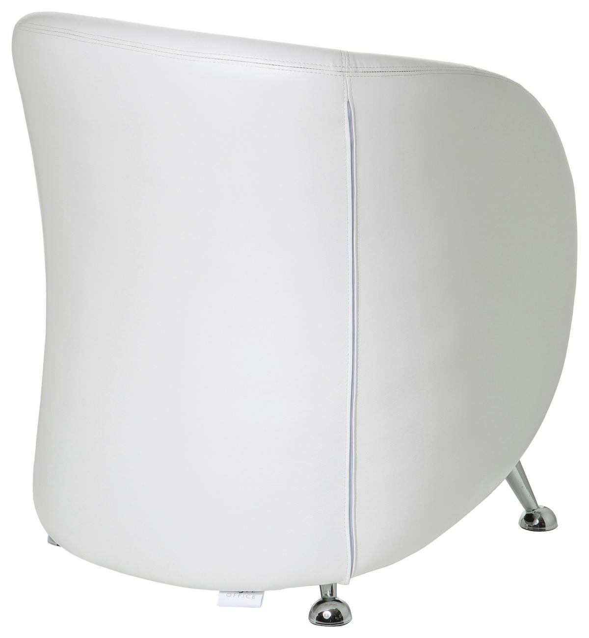 Fotelj St. Lucia, Bela - barve kroma/bela, Moderno, kovina/tekstil (60/85/50cm) - MID.YOU