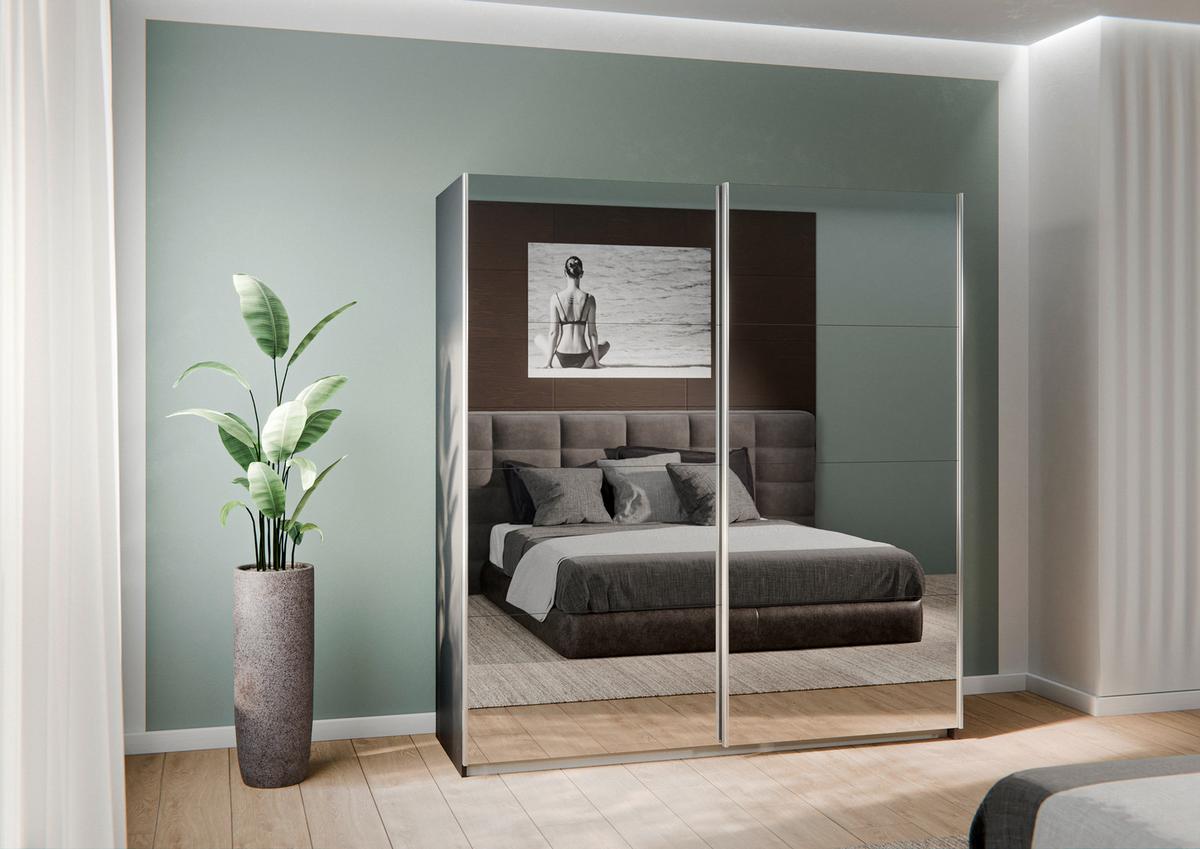 Ormar S Kliznim Vratima Subito - boje grafita/srebrne boje, Moderno, drvni materijal/metal (181/197/61cm) - Modern Living