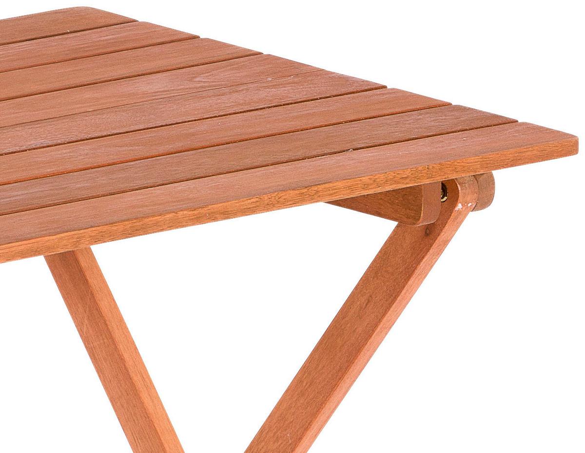 Gartenklapptisch Eukalyptus klappbar ca. 90x72x60cm - Naturfarben, KONVENTIONELL, Holz (90/72/60cm) - Gardenson