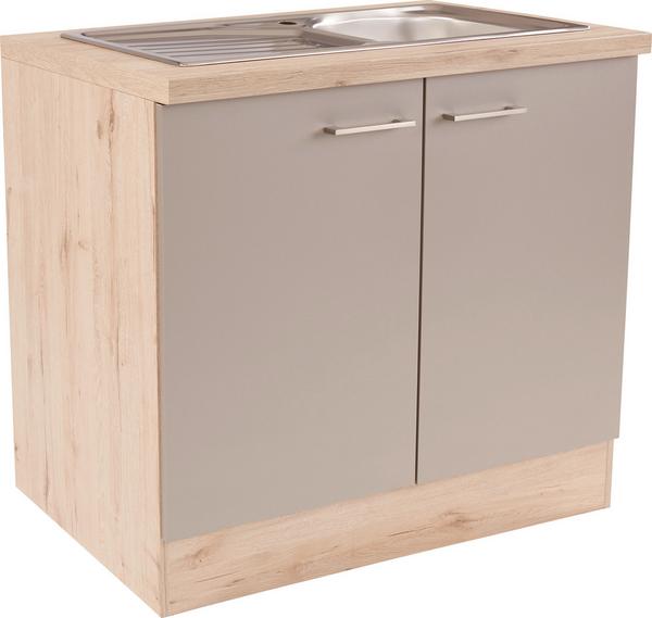 Spülenunterschrank in Eiche/ Champagner ´RIVA B:100CM EICHE online