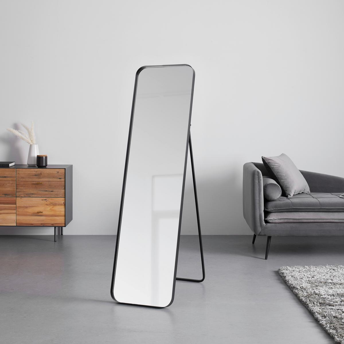 Spiegel Liv Schwarz ca. 41x154x68,5 cm - Schwarz, MODERN, Glas/Metall (41/154/68,5cm) - Bessagi Home
