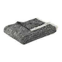 Kuscheldecke Chevron Schwarz/Weiß ca. 130x170cm - Schwarz/Weiß, MODERN, Textil (130/170cm) - Modern Living