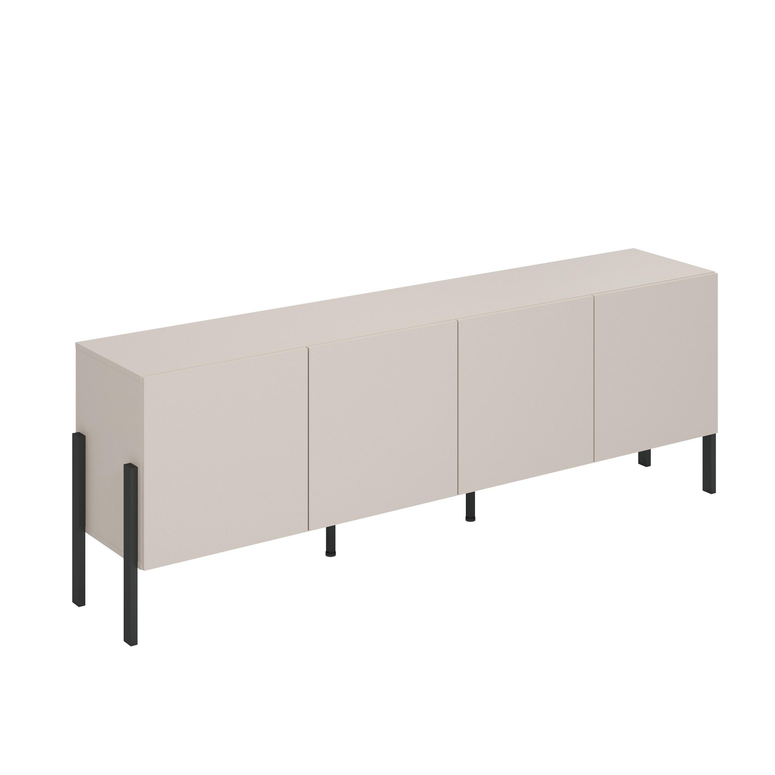 Komód Jukon - kasmírszínű, Modern, faalapú anyag (204/70/40cm)