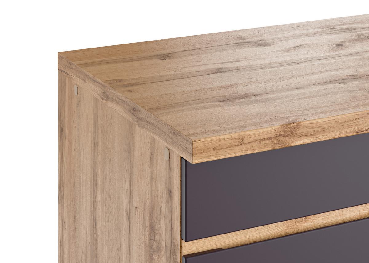 Küchenzeile Turin ohne Geräte ca. 300 cm Grau/Wotan Eiche - Eiche Wotan/Grau, Design, Holzwerkstoff (300cm) - Held