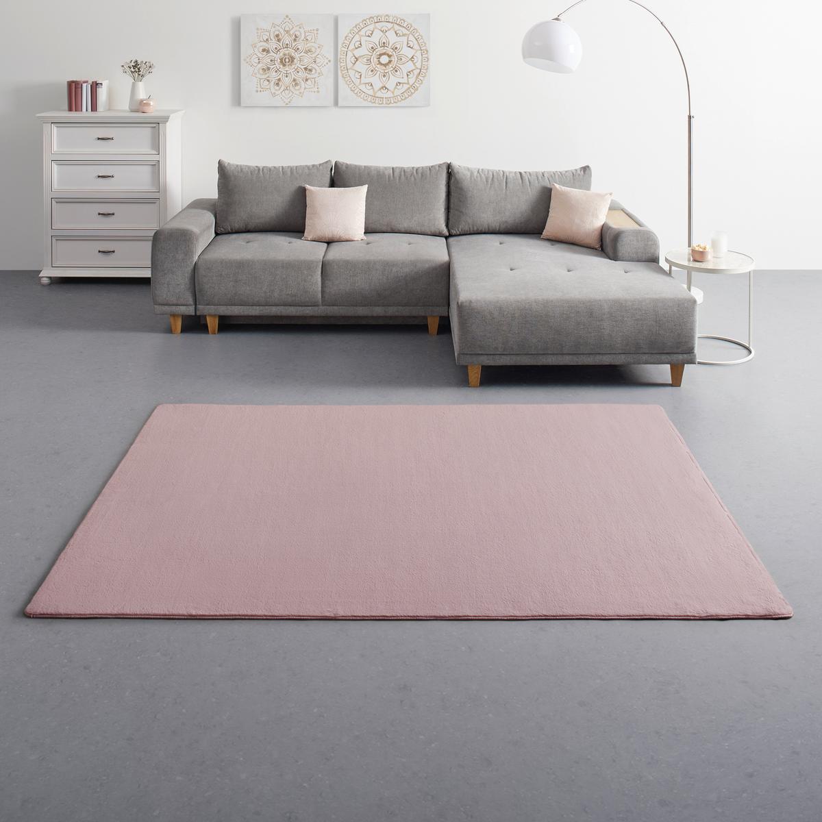 Fellteppich Pälsa - Rosa, Konventionell, Textil (120/170cm) - Based