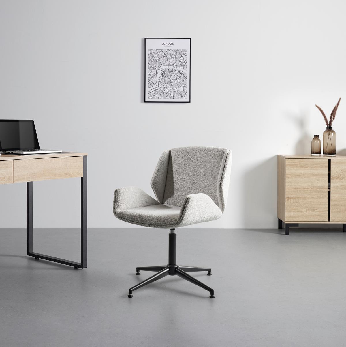 KRZESŁO Z PODŁOKIETNIKAMI LENNOX -TREND- - jasnoszary/czarny, Modern, metal/tkanina (60/87/58cm) - Premium Living