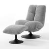 FÅTÖLJ ALMA - ljusgrå/svart, Modern, metall/textil (72/96/87cm) - Bessagi Home