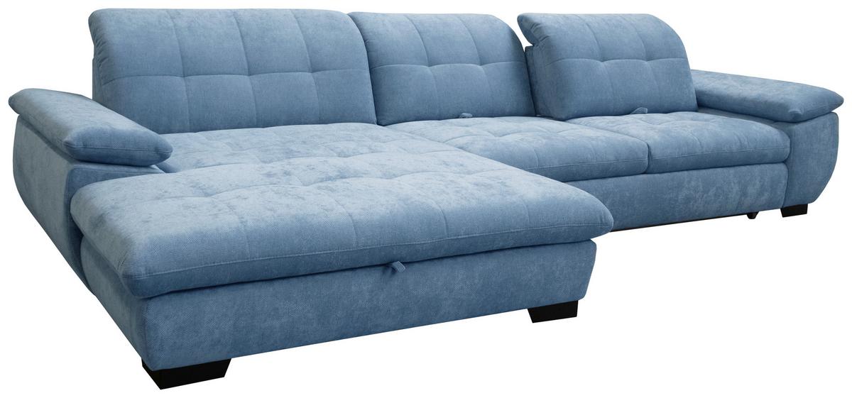 Coltar BELLAGIO - albastru, Modern, carton/material pe bază de lemn (198/328cm) - Premium Living