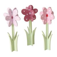 Dekopflanze Lucy I diverse Farben - Hellrosa/Dunkelrosa, Basics, Holz (15/32/15cm)