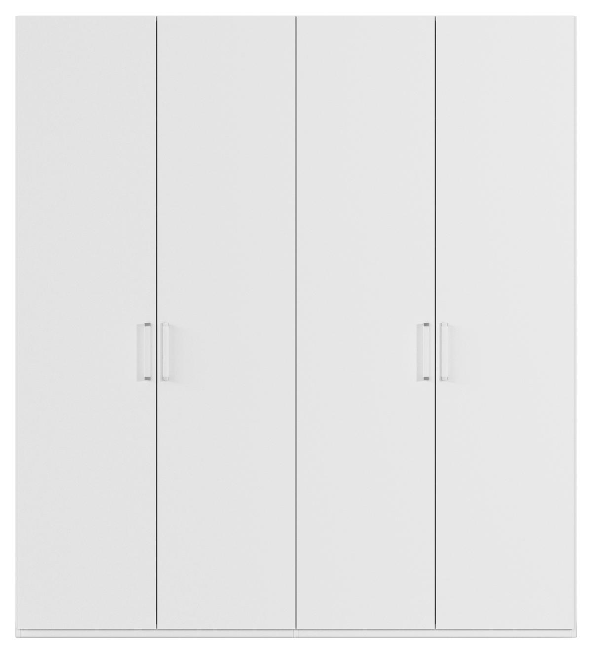 Omara S Klasičnimi Vrati Evelyn, Bela - bela, Design, umetna masa/leseni material (201/223/60cm) - Novel