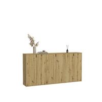 Schuhschrank Projekt X ca.183x99x34cm Eichefarben - Schwarz/Eiche Artisan, KONVENTIONELL, Holzwerkstoff/Metall (183/99/34cm) - MID.YOU