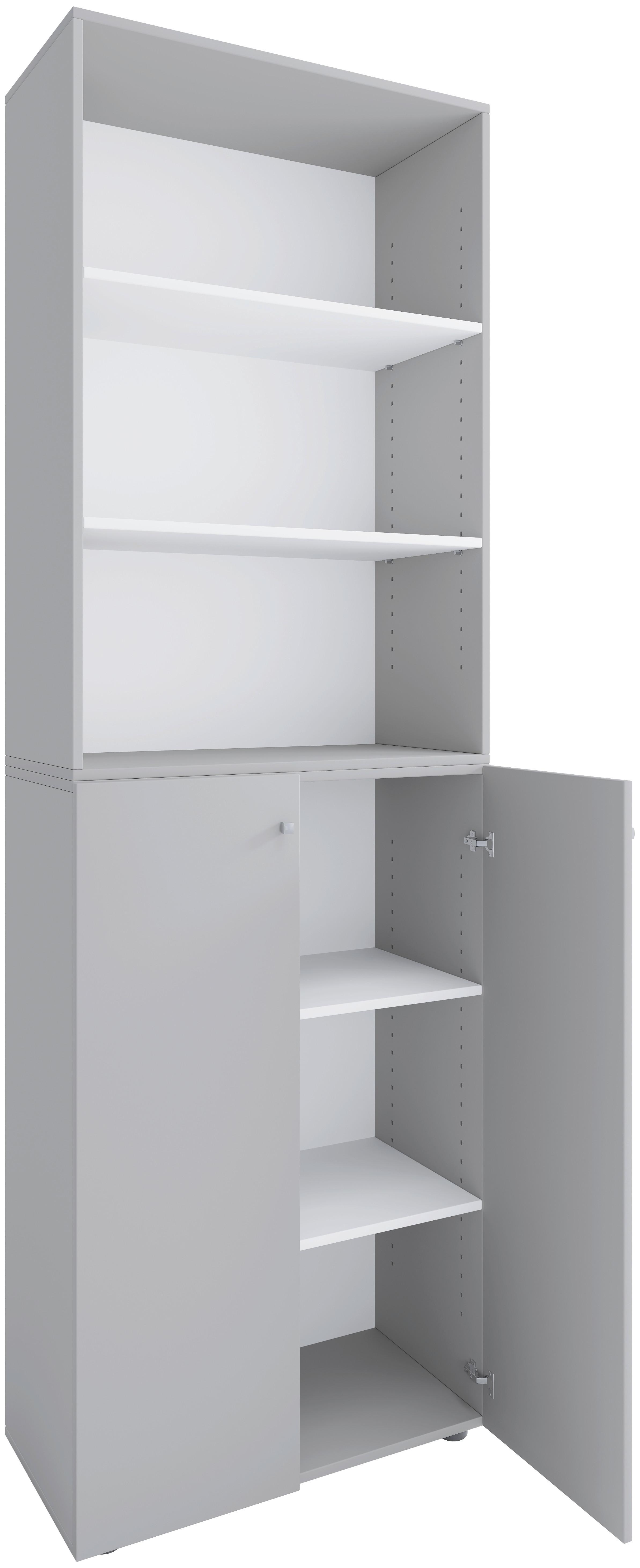 AKTENSCHRANK LONA 2XL - Weiss/Grau, Design, Holzwerkstoff (70/220/39cm) - MID.YOU