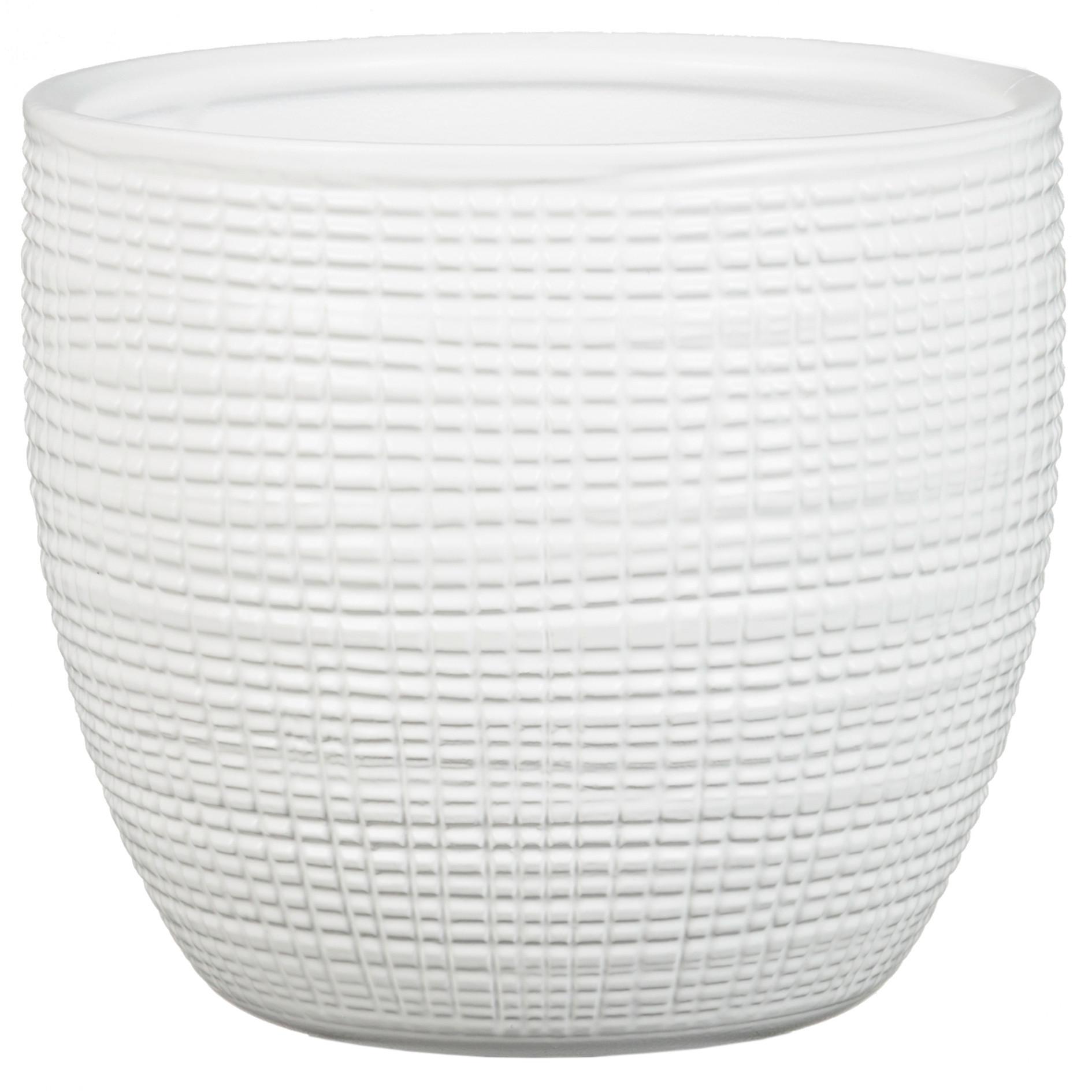 Kaspó Átm.: Kb. 22cm - fehér, kerámia (22cm)