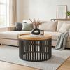 SOFFBORD JAIL - svart/naturfärgad, Modern, metall/trämaterial (60/60/35cm) - Mömax