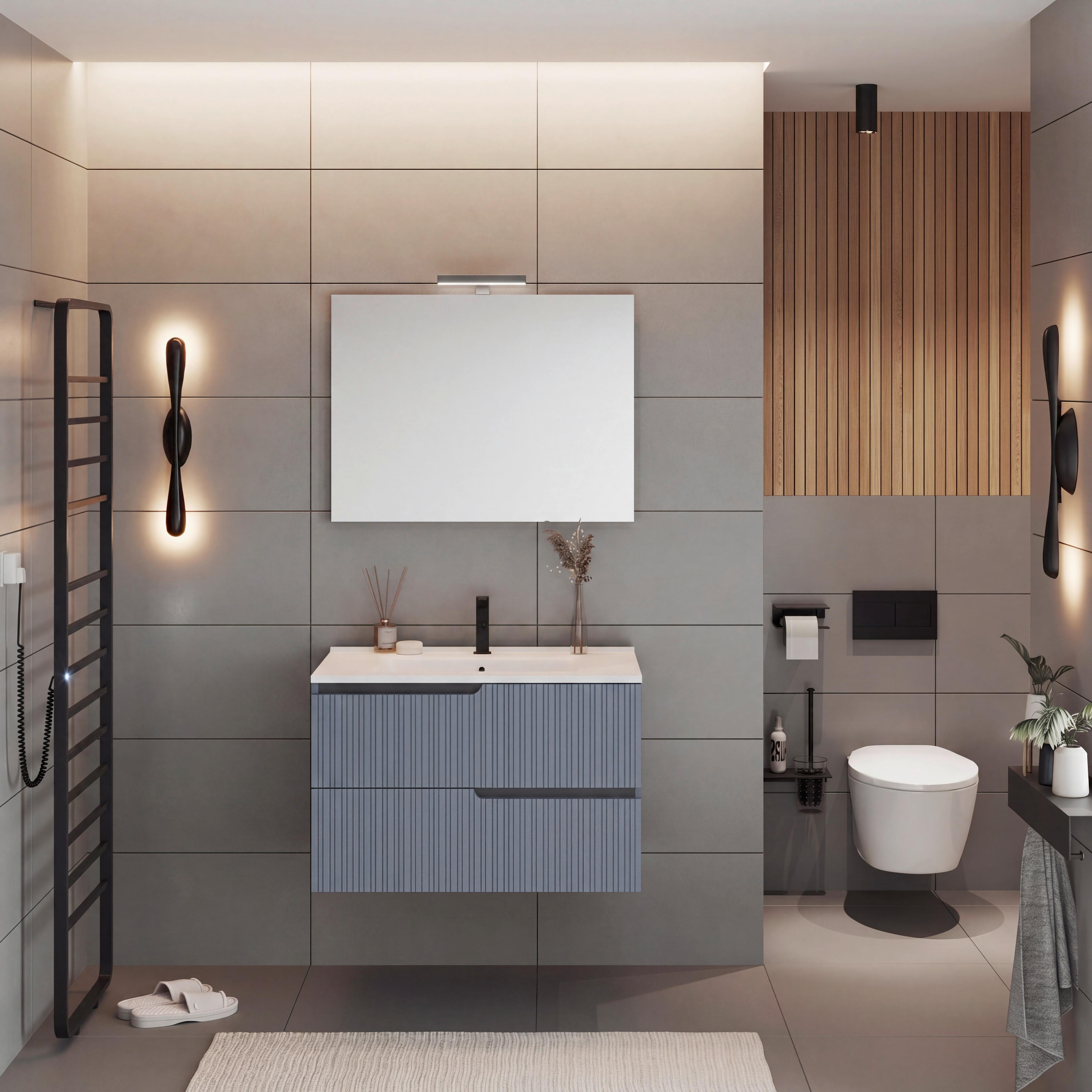 Element Ispod Umivaonika Winter - plava/antracit, Moderno, drvni materijal (80/51/46cm)