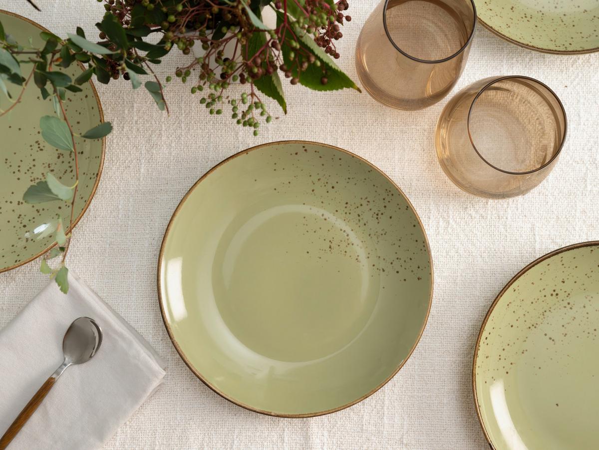 Desserttellerset 22052 Nature Collection - Grün, Trend, Keramik (21cm) - Creatable