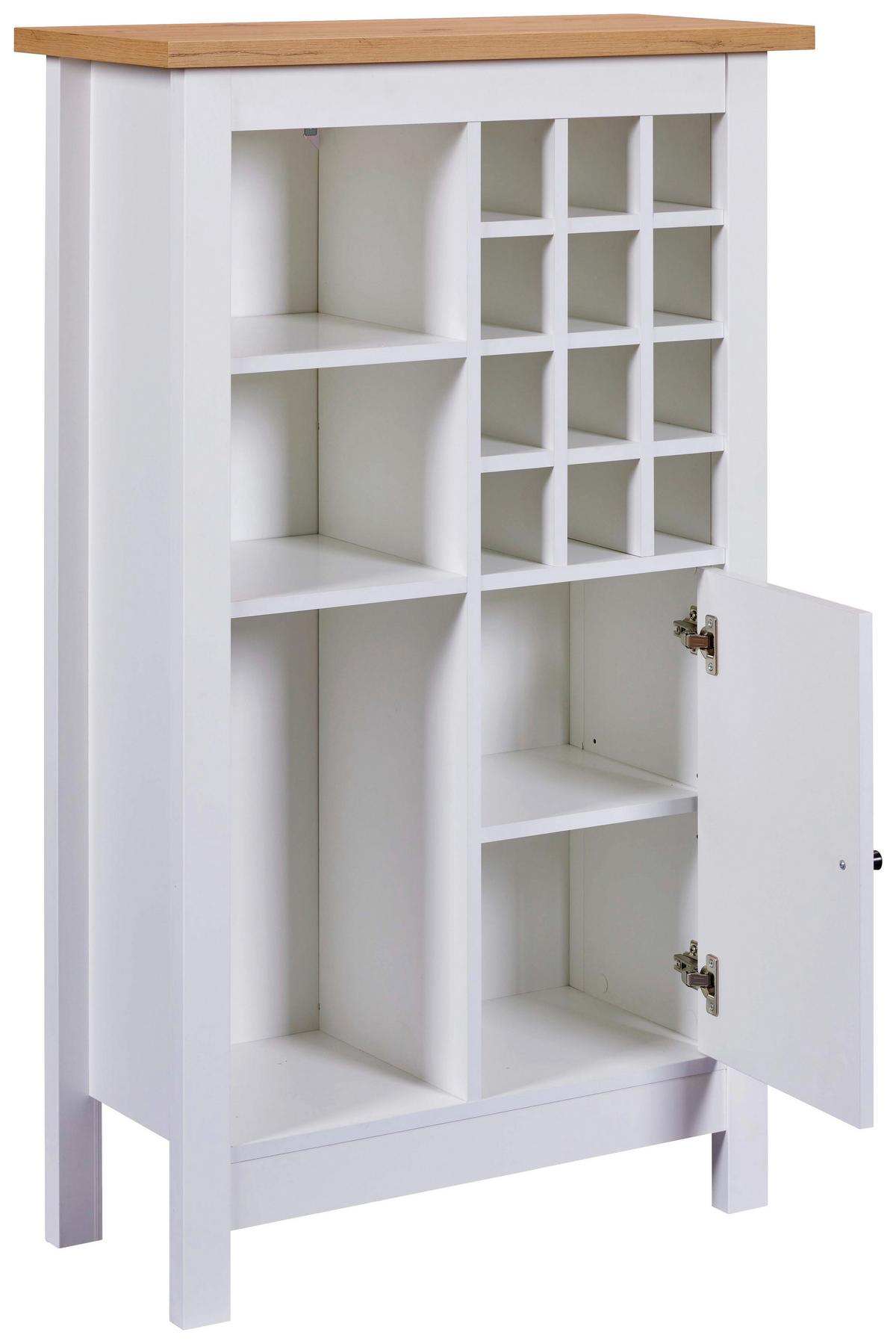 Bortartó Szekrény Julina - fehér, Modern, műanyag/faalapú anyag (76,8/124,4/33cm)