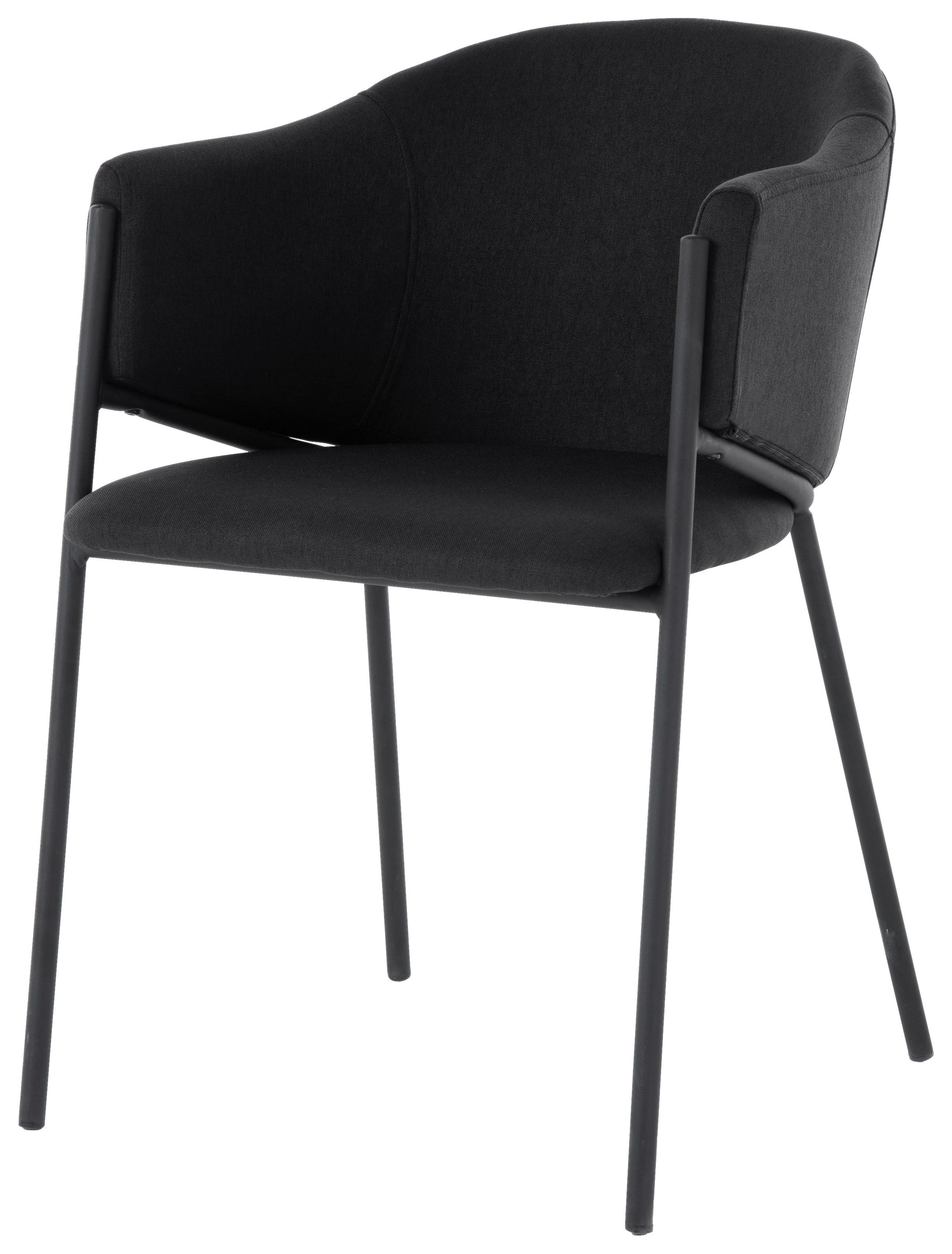 KRZESŁO Z PODŁOKIETNIKAMI CHRIS - czarny, Modern, metal/drewno (53/77/60cm) - MID.YOU