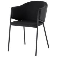 KRZESŁO Z PODŁOKIETNIKAMI CHRIS - czarny, Modern, metal/drewno (53/77/60cm) - MID.YOU