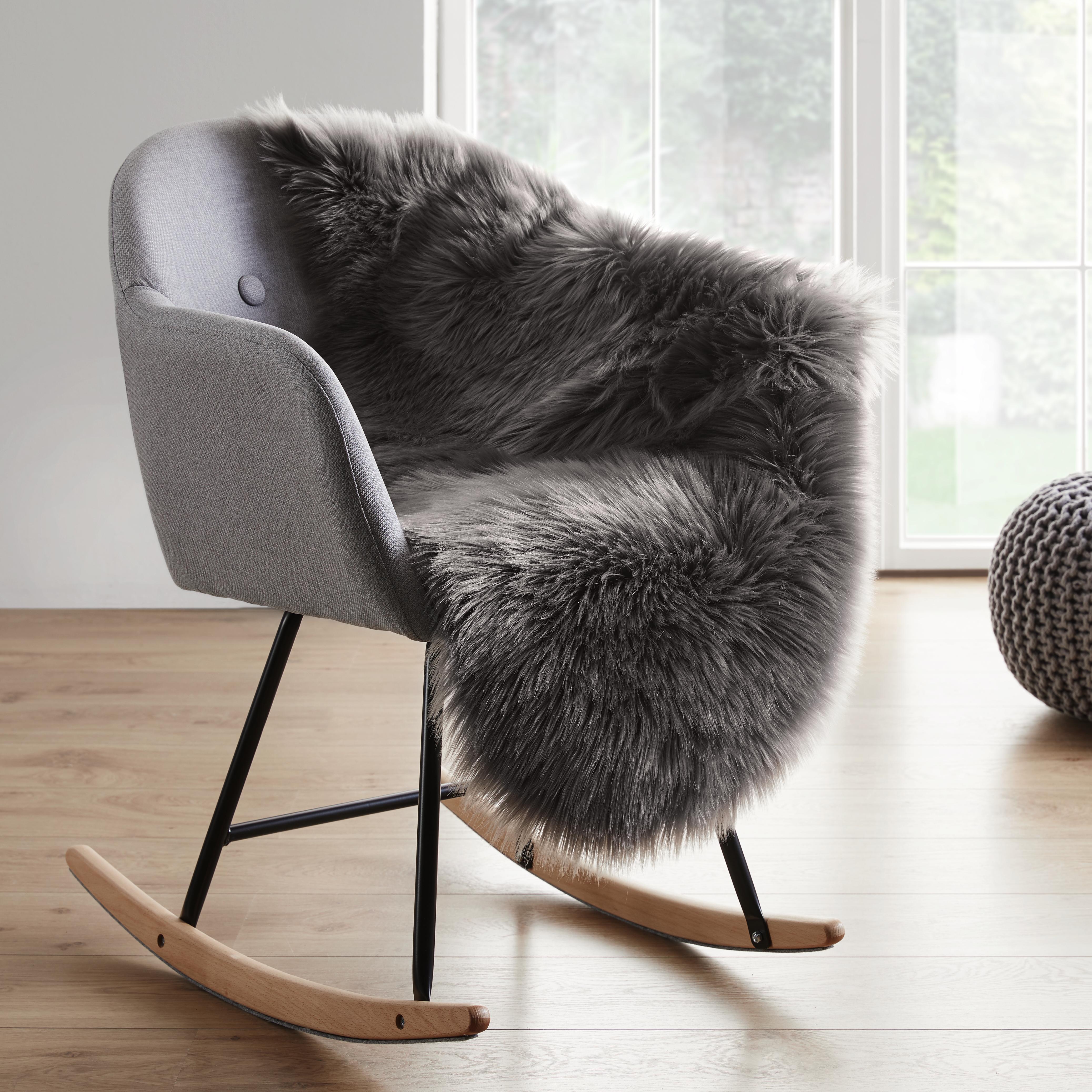 SCHAFFELL in Grau ca. 90x60 cm 'Alena' - Grau, MODERN, Textil (90/60cm) - Bessagi Home