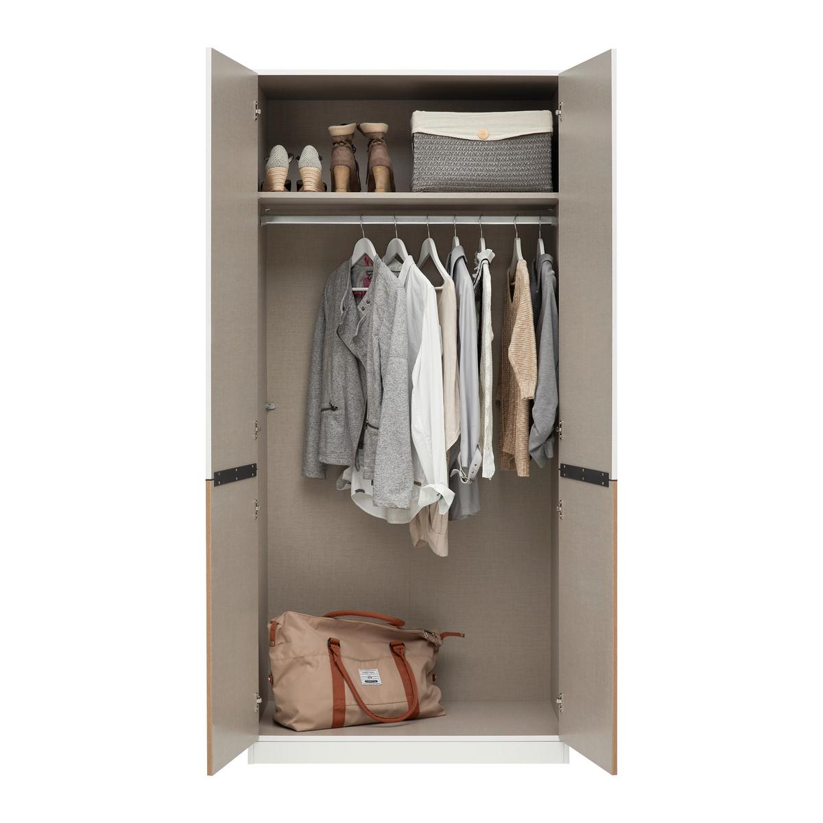 Drehtürenschrank Max Weiss/Eiche Artisan - Weiss/Eiche Artisan, Konventionell, Holzwerkstoff/Kunststoff (91/197/54cm) - Mömax